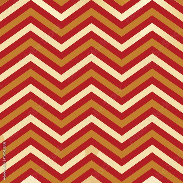 Fototapeta Pattern seamless chevron abstract wave background stripe gold luxury color and line. Geometric line vector. Christmas background.