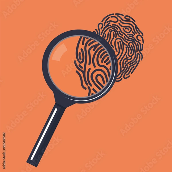 Obraz Magnifying Glass and fingerprint