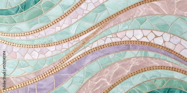 Obraz Mint + Lilac + Rose Gold
Abstract mosaic marble with layered soft hues and metallic marble chips