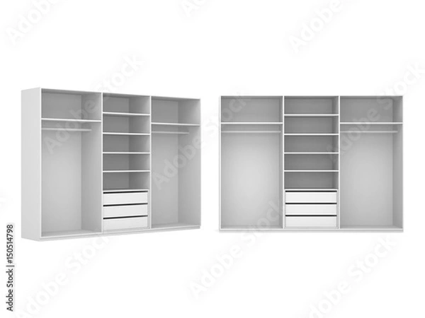 Fototapeta Wardrobe Isolated on White Background, 3D rendering