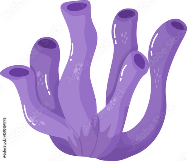 Obraz Cute Purple coral cartoon