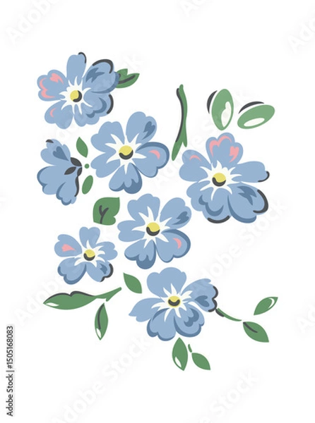 Obraz This stunning image showcases an intricate, abstract Indian floral design. Delicate, swirling patterns and vibrant, jewel-toned flowers dance across the canvas, set against a crisp, white background