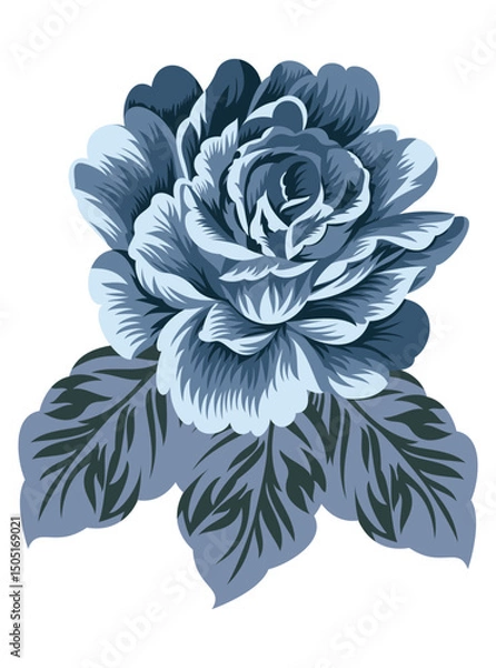 Obraz This stunning image showcases an intricate, abstract Indian floral design. Delicate, swirling patterns and vibrant, jewel-toned flowers dance across the canvas, set against a crisp, white background