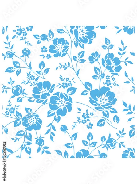 Obraz This stunning image showcases an intricate, abstract Indian floral design. Delicate, swirling patterns and vibrant, jewel-toned flowers dance across the canvas, set against a crisp, white background