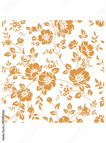Obraz This stunning image showcases an intricate, abstract Indian floral design. Delicate, swirling patterns and vibrant, jewel-toned flowers dance across the canvas, set against a crisp, white background