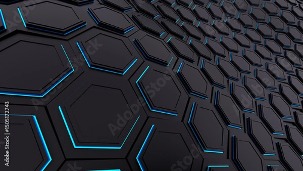Obraz abstract background with black hexagons