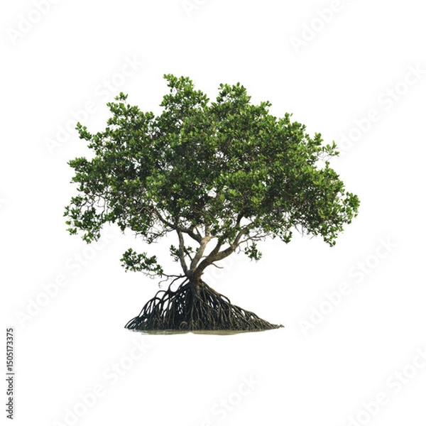 Fototapeta Lush Mangrove Tree Isolated on Transparent Background
