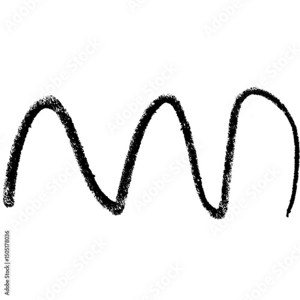 Fototapeta Handrawn crayon doodle, scribble line isolated png, black crayon abstract shape
