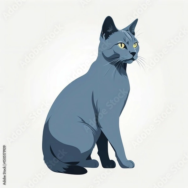 Fototapeta 均整のとれた体型のロシアンブルー