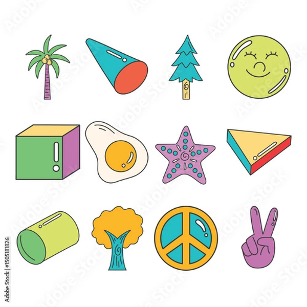 Fototapeta Bold Colorful Fun Simple Bright Pop Art Street Art Cartoon Humor