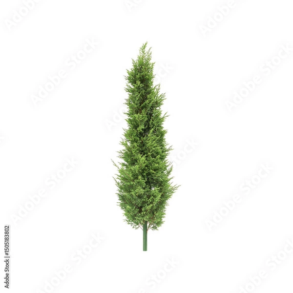 Obraz Isolated Tall Cypress Tree on Transparent Background