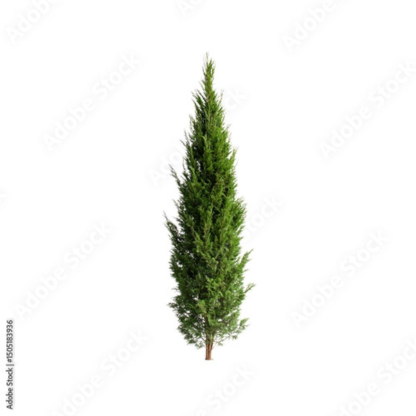Fototapeta Tall, Slender Evergreen Tree Isolated on Transparent Background