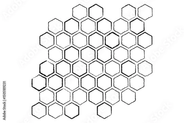Obraz Propolis Honey comb. Honeycomb structure pattern. Honey, pollen, wax, parchment and bee products in sketch style. Stock vector illustration isolated on a white background.