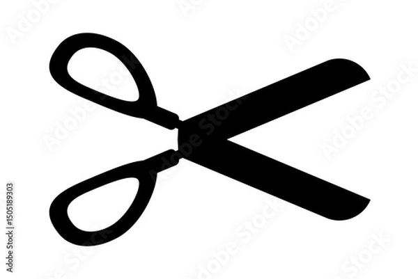 Fototapeta Scissors icon. Simple silhouette of open scissors. Scissors logo icon. Stock vector illustration isolated on a white background.