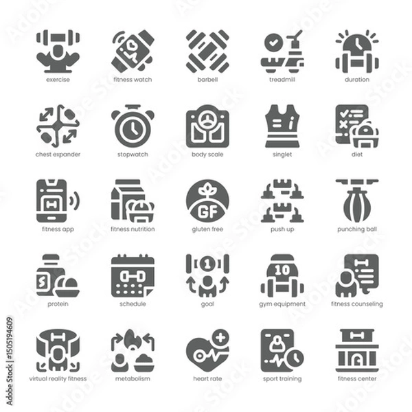 Fototapeta Fitness Goal Icon pack for your website, mobile, presentation, and logo design. Fitness Goal Icon solid design. Vector graphics illustration and editable stroke.