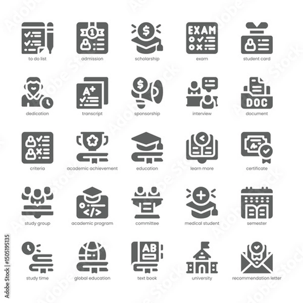 Fototapeta Scholarship Application Icon pack for your website, mobile, presentation, and logo design. Scholarship Application Icon solid design. Vector graphics illustration and editable stroke.