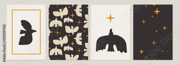 Obraz Celestial Birds and Stars Art Prints
