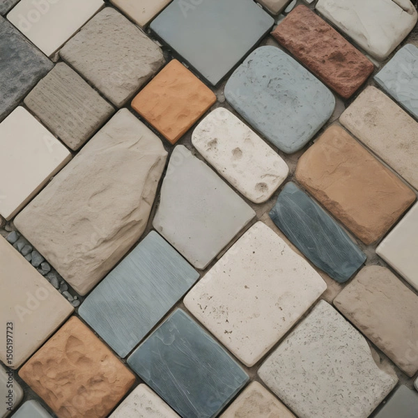 Obraz Textured stone tiles background neutral tones