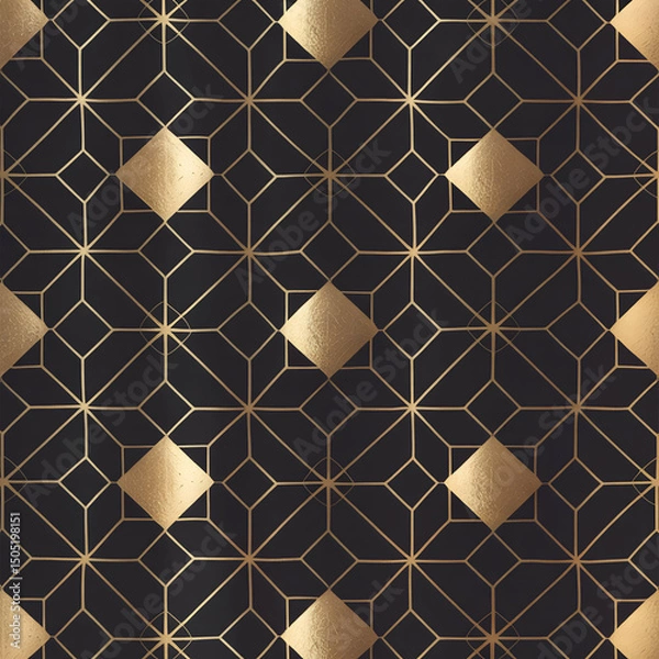 Obraz Elegant gold geometric pattern dark background