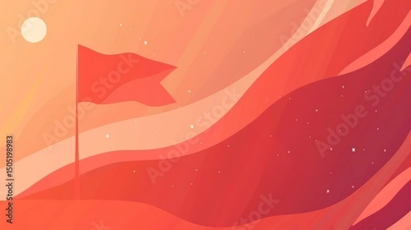 Fototapeta Republic Day Colored Flag Background: Myriad Banners Wave the National Flag, Painting a Magnificent Scroll of the Synchronization between Multicolored Splendor and Joyous Celebration