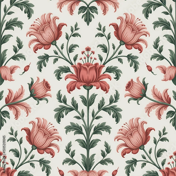 Obraz Elegant floral damask pattern seamless design