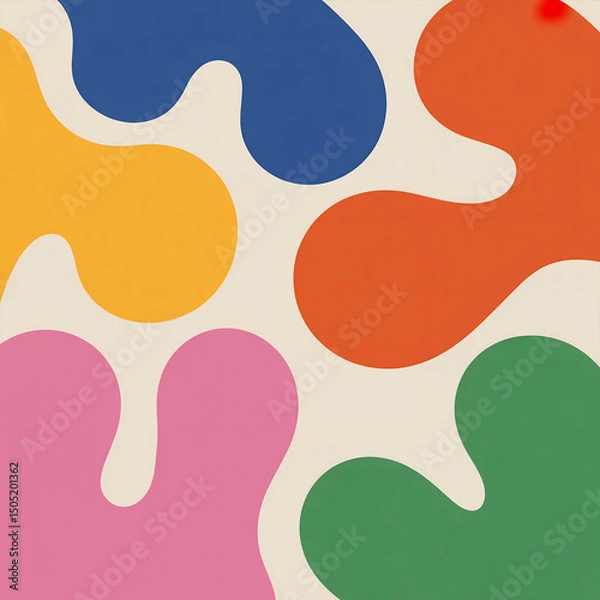 Obraz Abstract colorful shapes organic modern art