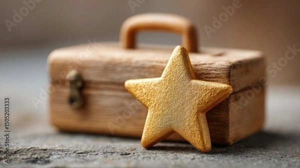 Obraz Employee value proposition icon concept depicting star within brief highlighting essential elements of employee experience