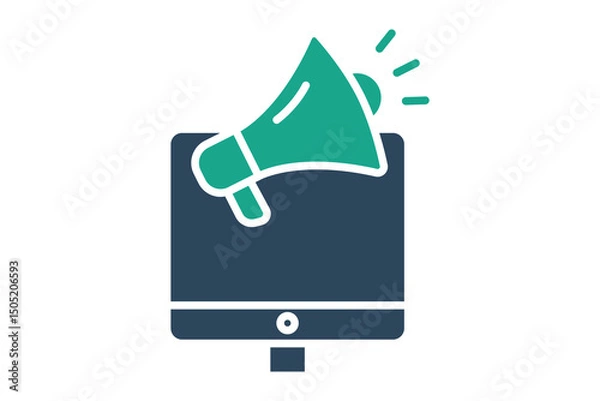 Obraz Advertising icon. solid icon style. icon related to branding. business elements vector illustration