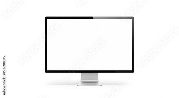 Fototapeta Modern Sleek Desktop Computer Monitor with Blank Screen Perfect for Mockups and Presentations