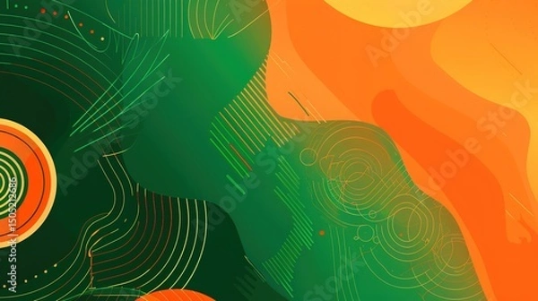 Fototapeta Republic Day Flyer Background: Ink Rhythms Convey Grand Narratives, Spreading a Visual Manifesto of the Blending of Fiery Passion and Celebratory Splendor