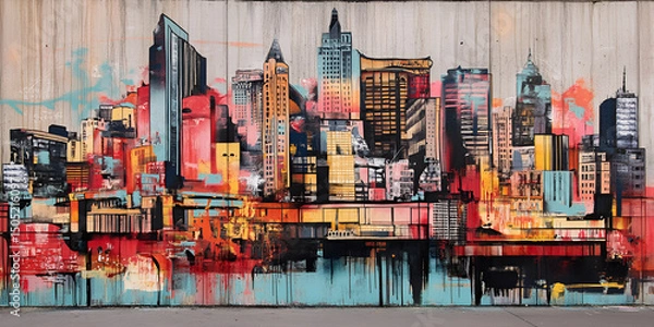 Obraz Urban Wall Art Showcasing Iconic Architectural Landmarks