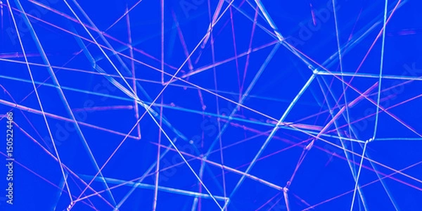 Fototapeta Abstract interconnected lines with blur on blue background. abstract line pattern background