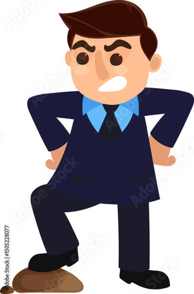 Fototapeta Cartoon Angry Businessman Character Vector Illustration.