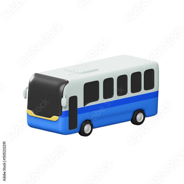 Obraz public bus 3d illustration
