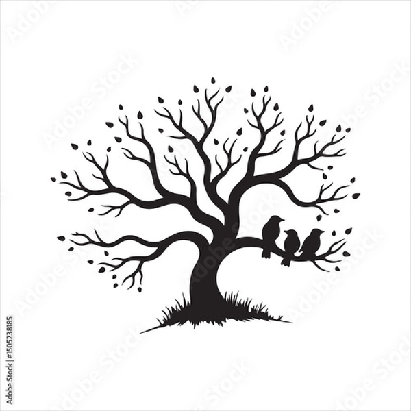 Fototapeta Tree with Birds Silhouette,
Birds Sitting on Tree Branch,
Tree Branch with Birds Vector,
Black Tree with Birds Clipart,
Nature Silhouette with Birds,