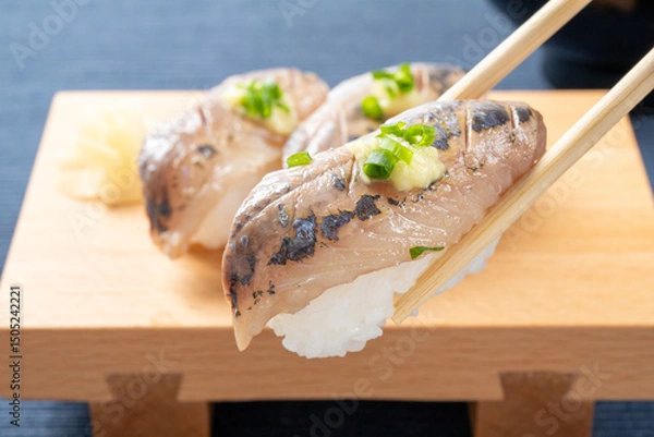 Fototapeta 鯵の握り鮨