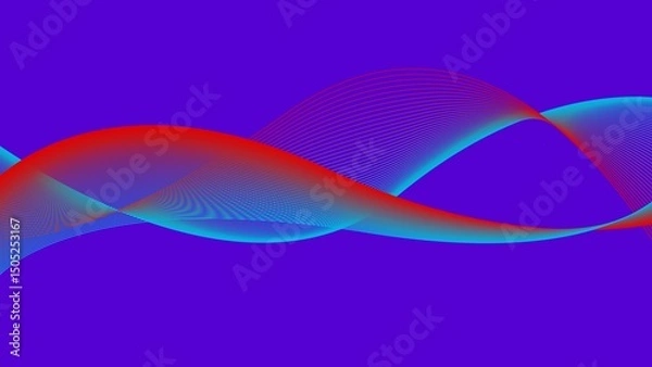 Fototapeta Colorful Abstract Wavy Line Background – Red and Blue Gradient Flow Design