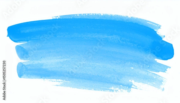 Obraz Light Blue Brush Stroke Isolated on Transparent Background for Artistic and Creative Design Use