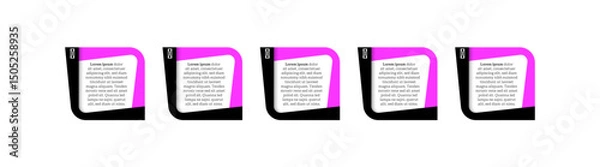 Fototapeta Very simply infographic design with 5 options or steps. Infographics for business concept.