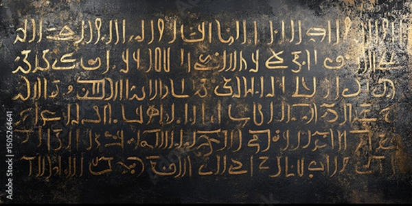 Obraz Wall Art Featuring Ancient Scripts and Calligraphy Design