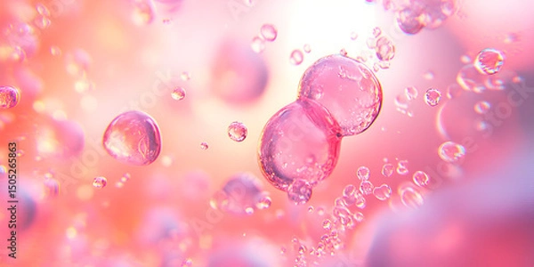 Obraz Warm Soft Pink Bokeh with Luminous Floating Light Abstract Background