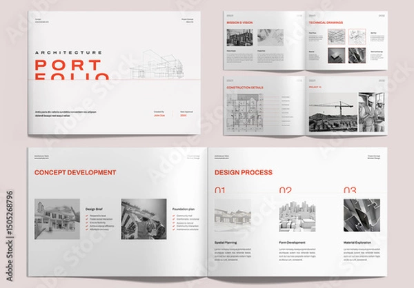 Fototapeta Modern Architecture Portfolio Landscape Layout
