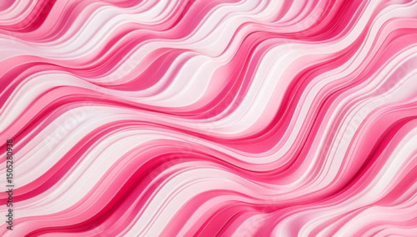 Fototapeta Soft Pink Abstract Background with Wavy Lines and Gentle Light Effects, Featuring Pink, White, and Violet Curves in a Pastel Gradient for Elegant and Modern Design Projects