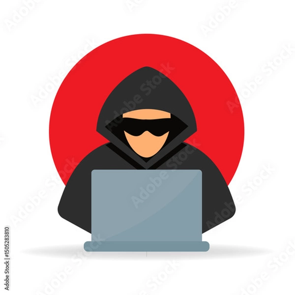 Obraz a vector illustration of a hacker hoodie
