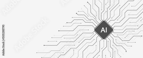 Obraz Motherboard technology abstract texture design. Creative idea AI banner concept for internet technology. Software coding. Digital concept for poster, cover, banner, header, web, presentation template.