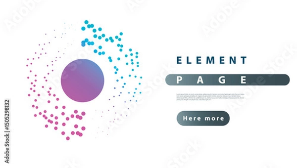 Fototapeta Modern dotted connect design. Abstract tech round background. Futuristic vector design. Technology trendy banner