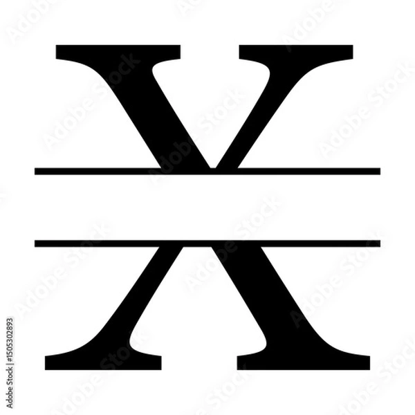Obraz Letter x monogram svg cut file. Isolated vector illustration.