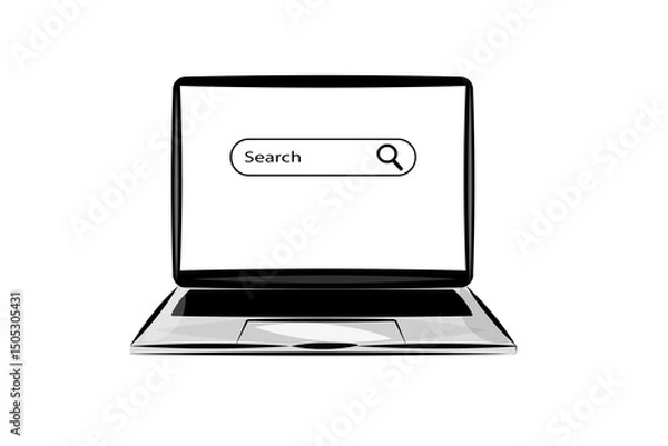 Fototapeta laptop computer with blank screen