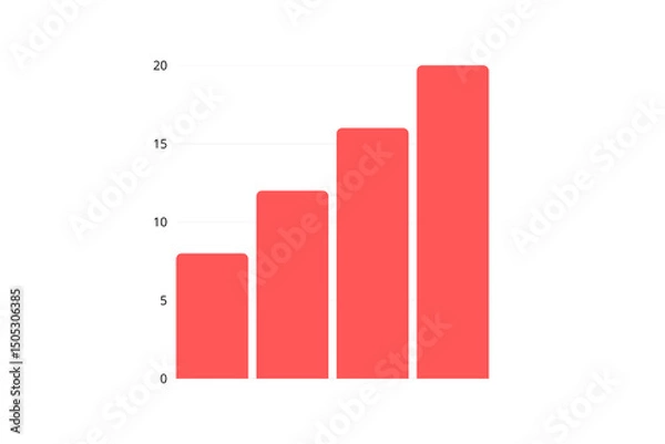 Fototapeta grapich chart  color pink on white background