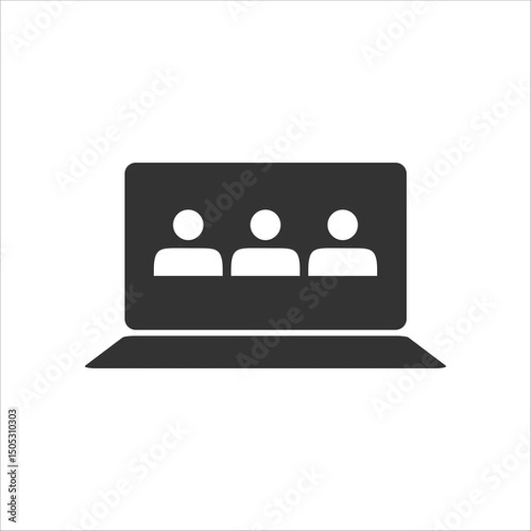 Fototapeta laptop human icon vector, logo icon, three human
